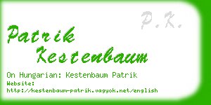 patrik kestenbaum business card